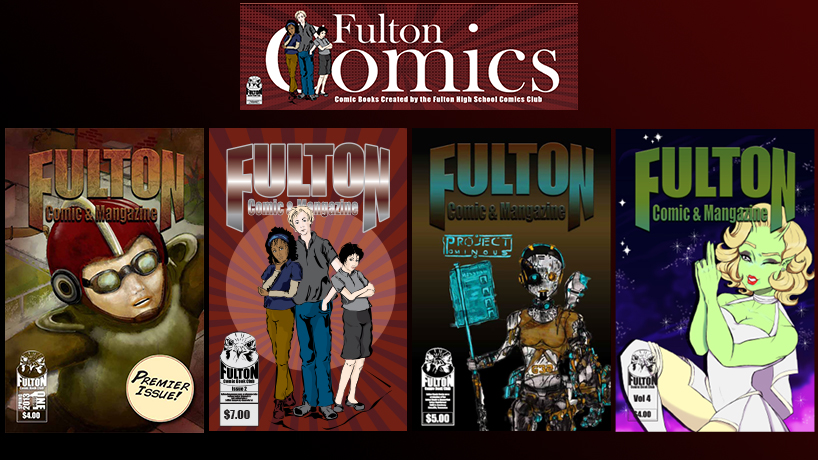 The Fulton High School Comics And Manga Club is celebrating its 10th Anniversary this year. The club's artists and writers have produced four books, pictured above, and have cultivated a thriving community of comics fans. 